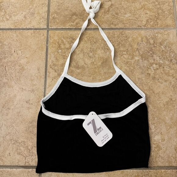 Zoozatz Vanderbilt University Game Day Halter Neck Crop Top - Picture 3 of 3